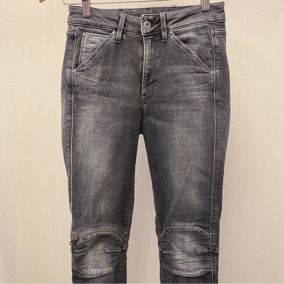 G-Star Raw Size 26 Jeans 5622 Knee Zip High Rise Skinny Women’s Gray Stretch - Picture 5 of 15